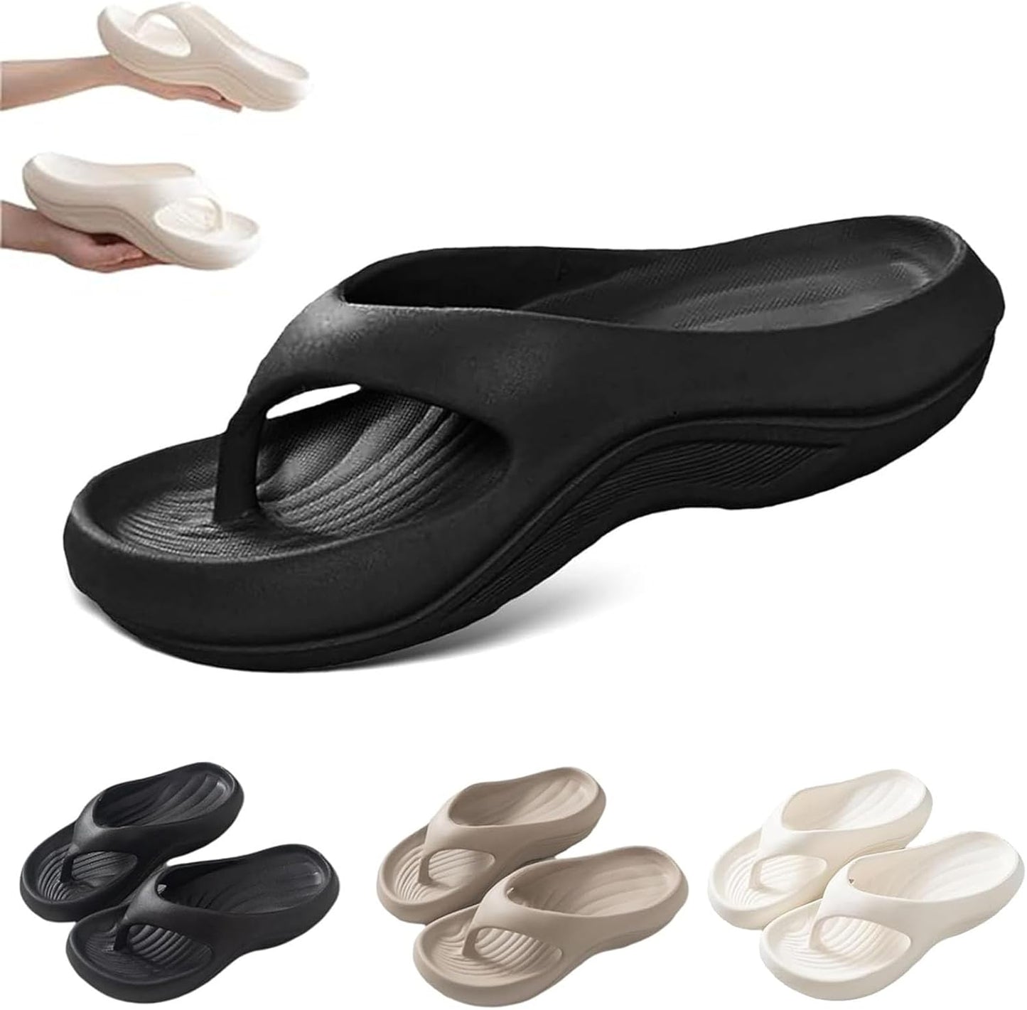 Pillow Arch Support Flip Flops, Platform Recovery Flipflops Orthopedic Sandals, Pillow Soft Summer Beach Shoes
