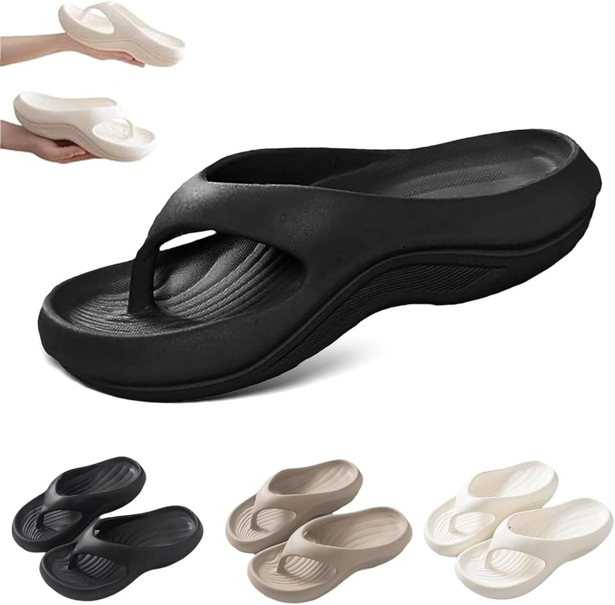 Pillow Arch Support Flip Flops, Platform Recovery Flipflops Orthopedic Sandals, Pillow Soft Summer Beach Shoes