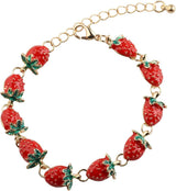 Strawberry Bracelet Fruit Strawberry Lover Gifts Strawberry Pendent Jewelry Strawberry Charm Bracelet