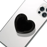 Heart-Shaped Phone Grip and Stand, Black