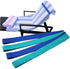Beach Towel Bands, 38-91 cm Silicone Clips for Pool and Cruise Chairs, Blue and Turquoise, Pack of 4