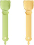 Cat Food Dispensing Spoons, 2-in-1 Design with Cat Head Shape, Orange/Green, Set of 2