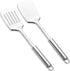 Stainless Steel Spatulas Set,  Silver Slotted Turner, Solid Turner, Heavy Duty Sturdy Kitchen Spatula High Heat Resistant, Ideal Cookware for Fish,Eggs,Pancakes, Dishwasher Safe, Easy to Clean