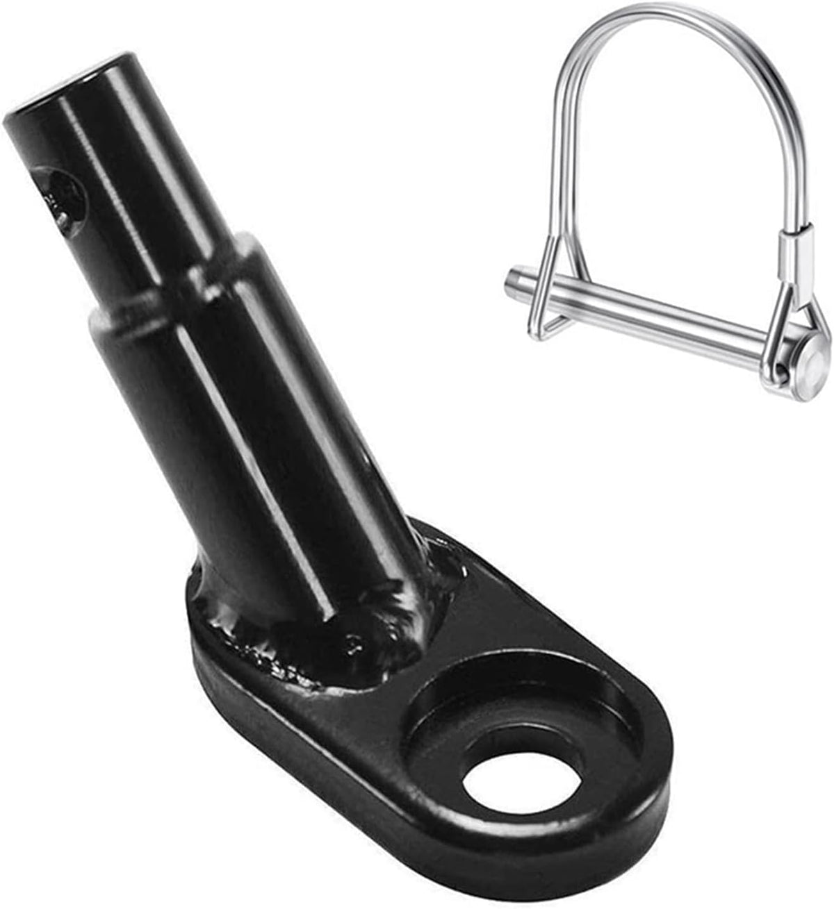 12mm Heavy Duty Steel Trailer Hitch Coupler with Safety Locking Pin for Kids and Pets, Fits QR and Solid Axles, Easy Installation, and Secure Bicycle Connector