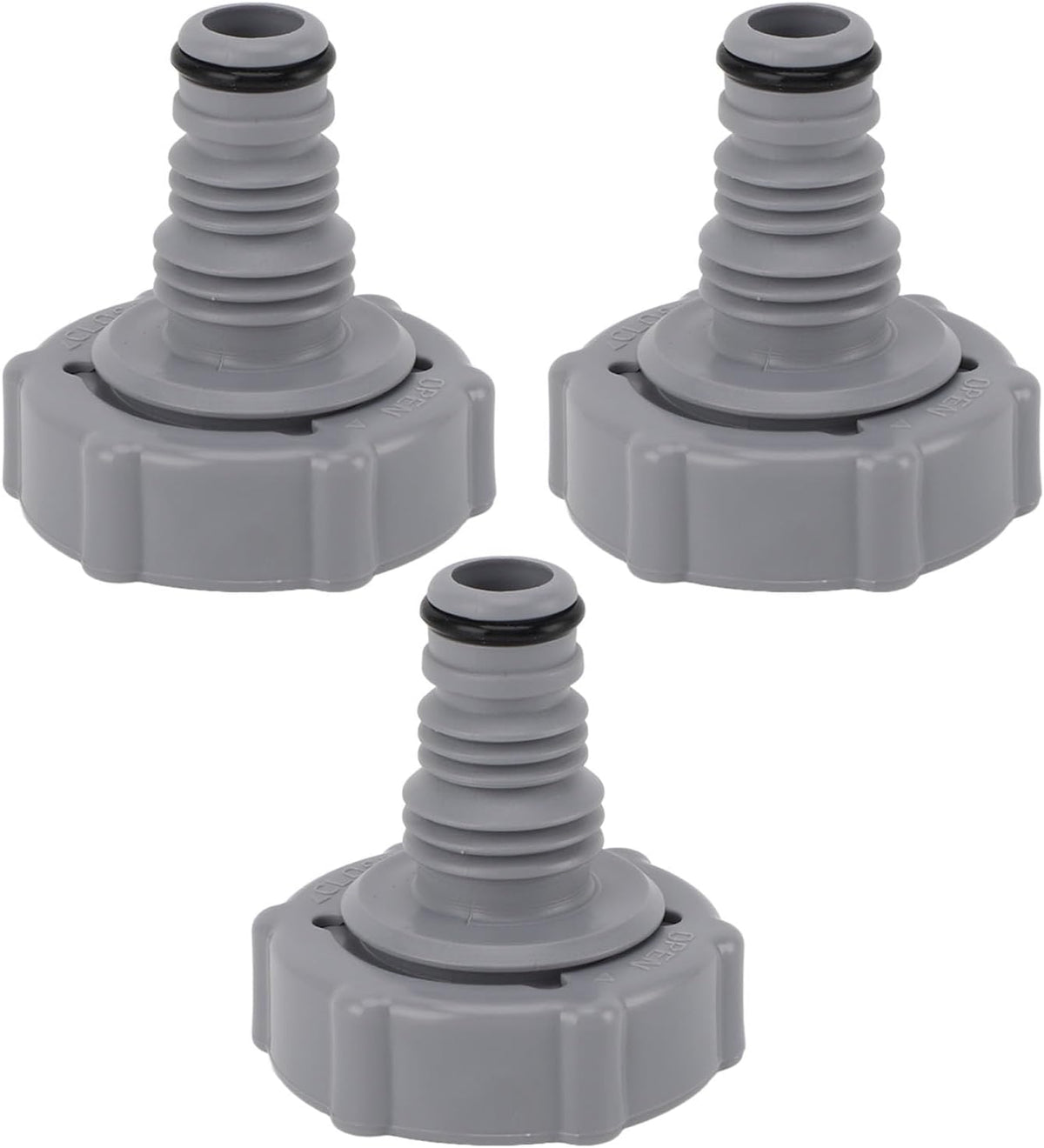 P6H1419-Compatible 40mm Plastic Pool Drain Valve with 32mm Inner Connector - Leak-Proof Design, Easy Installation, for Swimming Pools & Spas (Pack of 3)