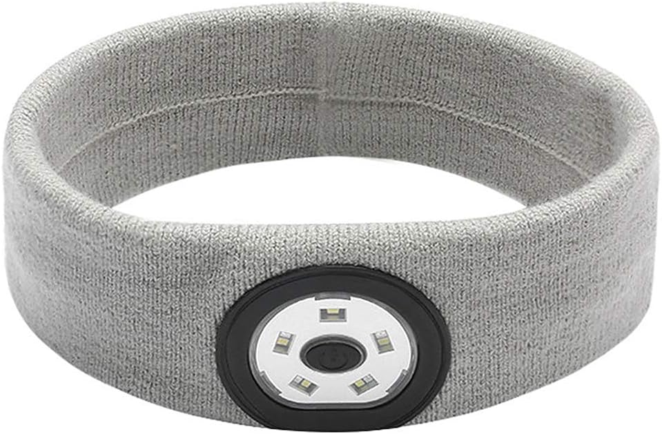 Sport Sweat Headbands with LED Lights for Men Women Workout Head Band Sweatbands Outdoor Running Night Safety