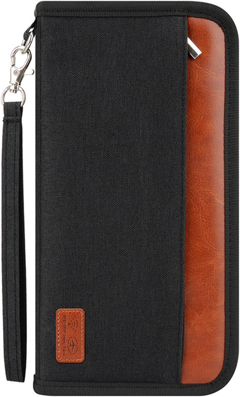 Travel Passport Wallet Family Passport Holder Documents Organizer with RFID Blocker for Men & Women