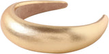 Leather Sponge Headband, Thickened Wide Edge Headband (Gold)