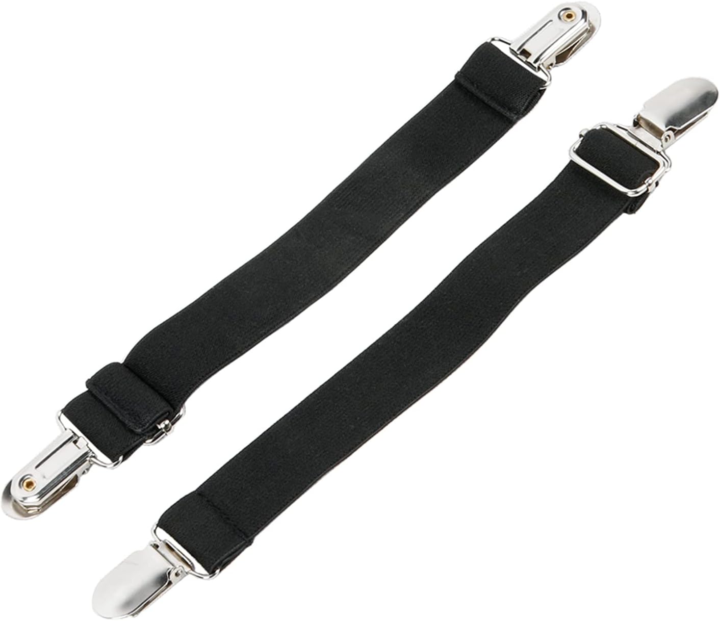 Adjustable Stainless Steel Pant Leg Clamps with Elastic Strap for Secure Fit in Any Activity