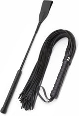 Horse Whip 27" Crop 18" Faux Leather Set Black Riding Whip Horse  and Crops Equestrian Horse Whip Set