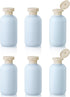 6 PCS Shampoo Travel Bottles, 200ml Refillable Travel Bottles Set for Toiletries,Empty Plastic Squeeze Bottles with Flip Cap for Conditioner, Lotions and Creams (Light Blue)