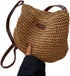Straw Beach Bag, Summer Straw Bag Female Fashion Braided Single Shoulder Crossbody Bag All-Match Beach Bag