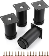4Pcs 4 Inch Adjustable Replacement Furniture Legs Feets - Stainless Steel Table Legs Extenders Heavy Duty Furniture Risers Lifters for Cabinet Sofa Chair Desk