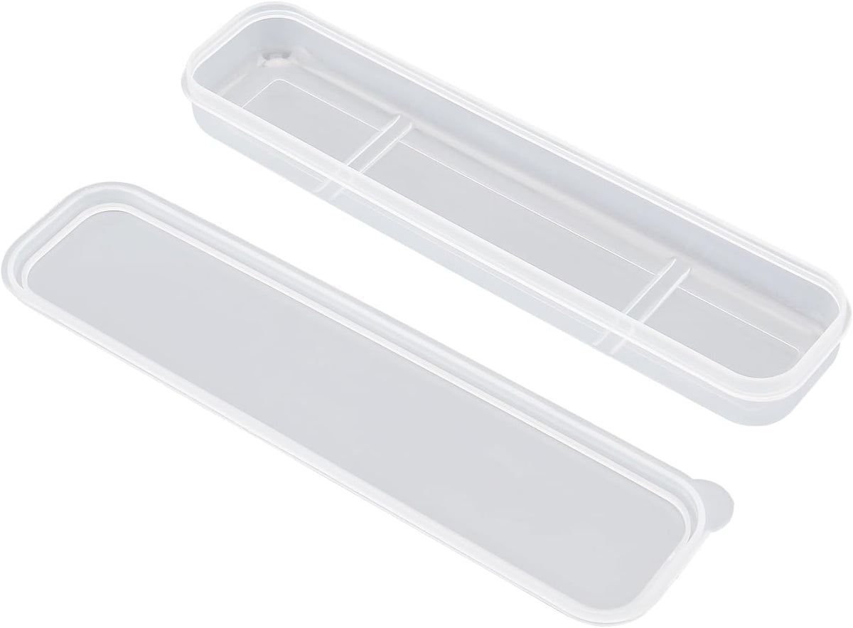 Portable Flatware Box Travel Tableware Storage Case, Simple Tableware Storage Box Case for Cutlery Kit (White)