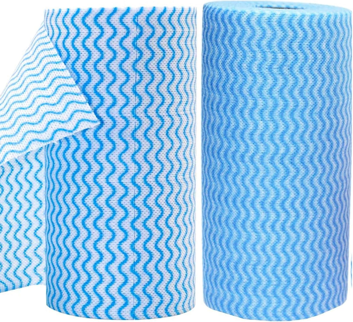 200 Counts Dish Cloths Kitchen Reusable, Disposable Cleaning Towels and Dish Cloths, Cleaning Rags Wipes Disposable,100 Count/Roll, Blue