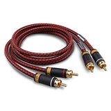Auidophile 2RCA Male to 2RCA Male Stereo Audio Cable,Gold Plated | 4N Oxgen-Free Copper Core (6 Feet (2M))