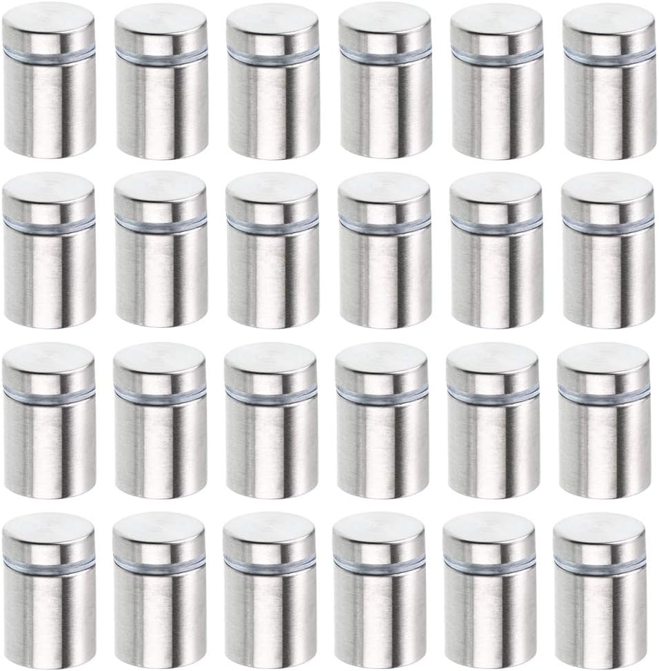 24 Pack Sign Standoff Screws 3/4 x 1 Inch, Advertising Glass Standoff Nail Hardware, Stainless Steel Standoffs for Glass Panel Plexiglass Picture
