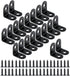20PCS Small L Brackets, Black Iron Corner Mount Brackets with 40 Screws, Rust Resistant, Easy to Install, Multi-Purpose