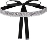 Bridal Rhinestone Wedding Waist Belt for Women Sparkly Belt Wedding Satin Sash for Special Occasion