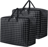 75L Large Storage Bags 2 Pcs Clothes Storage Bags with Zips Heavy Duty Oxford Cloth Moving Bags Waterproof Underbed Storage Bag for Clothes,Blankets,Pillows,Bedding
