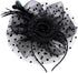 Fascinators Hat Cocktail Hat Feathers Veil Headband with Hair Clip for Tea Party Girls and Women