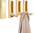 Folding Hooks 4 Pack Foldable Coat Hook Heavy Duty Wall Hooks for Hanging Coats, Towel, Hat, Backpacks (Gold)