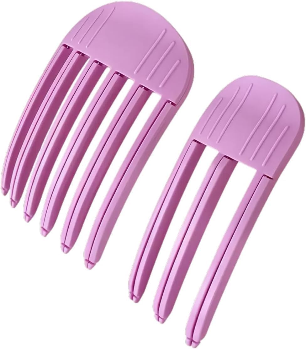 2 Pcs Wind Shaping Styling Comb for Fluffy Bangs,No-Trace Hair Root Lifting Hair Volume Clip,Easy High Crown Volume Tool,Quick Hair Styling Tools Volumizing Hair Clips for All Hair Types (Rose Red)