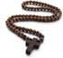 Rosary Pendant Necklace - Cross Chain for Men - Wood Beaded Cross Necklace Men Wooden Bead Necklace Cross Pendant Necklace Mens Hip Hop Jewelry Accessories - Cross Chain for Women