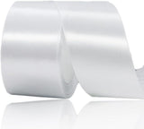 White Ribbon 2 Inch x 25 Yards, White Satin Fabric Ribbon for Christmas Gift Wrapping, Bows Making, Floral Bouquets, Wreaths, DIY Handicrafts, Sewing Projects, Birthday and Wedding Party Decoration