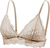 Lace Bralettes for Women Adjustable Strap Sexy V Neck Unpadded Wire Free Incomeplete See Through