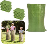 10PCS Potato Sack Race Bags,Large Seed Sack 60x 100cm Large Outdoor Lawn Game Bags for Adults and Children Birthdays, Yard，Game Parties, BBQs, Picnics，Storage (Green)