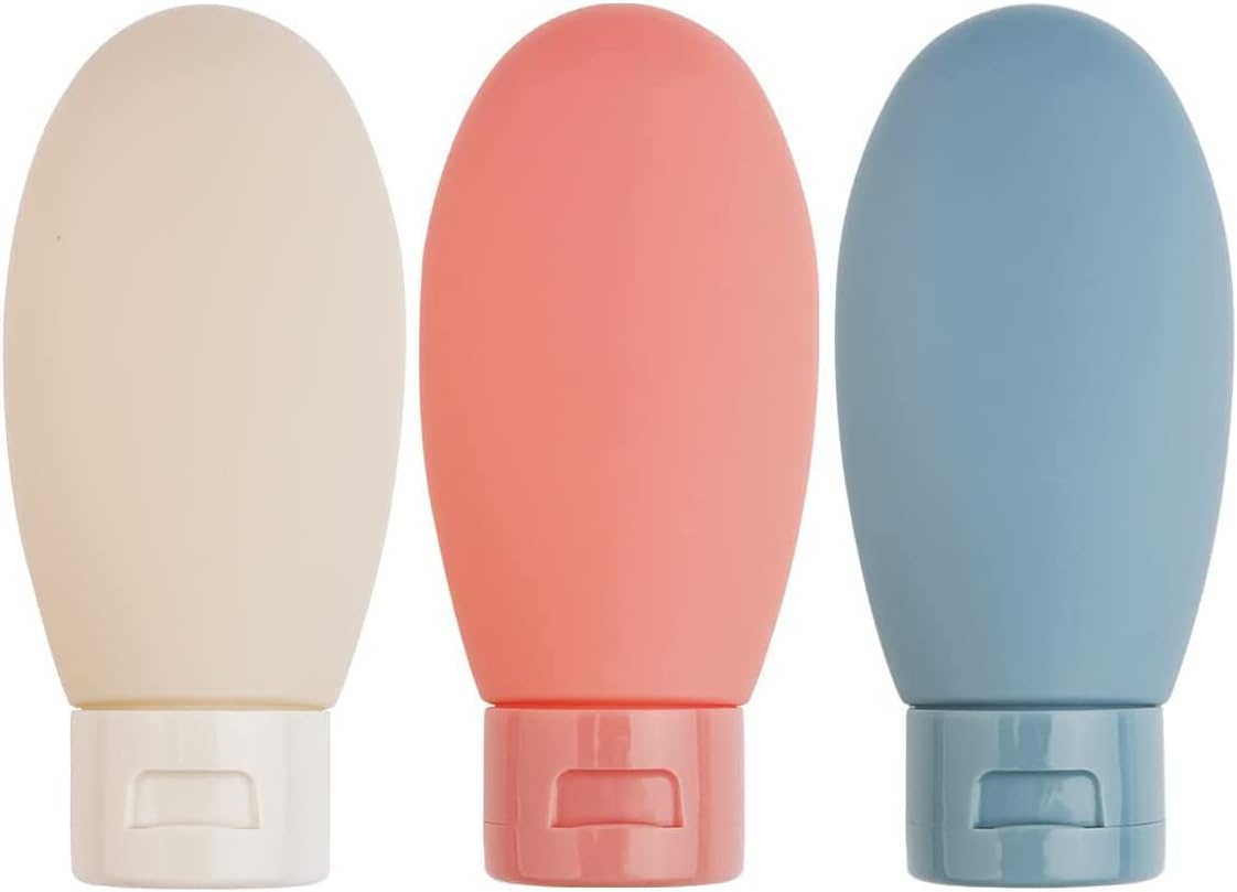 Travel Bottles, 3 PCS Travel Containers for Toiletries, Leak-Proof Refillable Squeezable Travel Bottles Set for Shampoo, Body Wash and Travel