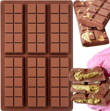 Chocolate Bar Molds, Silicone Snap Bars Making Set, Break Apart Wax Melt Mould, Easy Release Soy Candle Molds Rectangle Durable Non-Stick for Protein and Energy Soap Home DIY Handmade Gifts