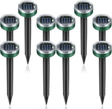 Mole Repellent 10 Packs, Outdoor Solar-Powered Animal Repellent, Waterproof Mole Killer Traps for Garden, Yard, Lawn,Effectively Repels Groundhog Snake Vole