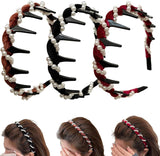 High Cranium Headband, 2025 New Elegant Non Slip Pearl Headbands, Vintage High Cranium Artificial Pearl Hairband, Bridal Hair Hoop Party Wedding Hair Accessories for Women