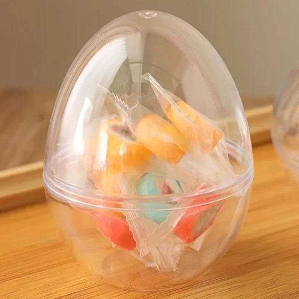 Giant Transparent Easter Eggs - DIY Blank Easter Egg, Clear Easter Eggs Empty Plastic Surprise Eggs Fillable for Easter Basket Stuffers Party Decoration