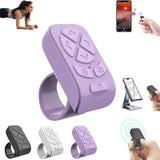 for TIK-Tok Remote Control Ring,Wireless Page Turner,Bluetooth Remote Control Ring Finger Scroller,Finger Clicker for Phone Scrolling, for Videos,Photos,Novels (Purple)