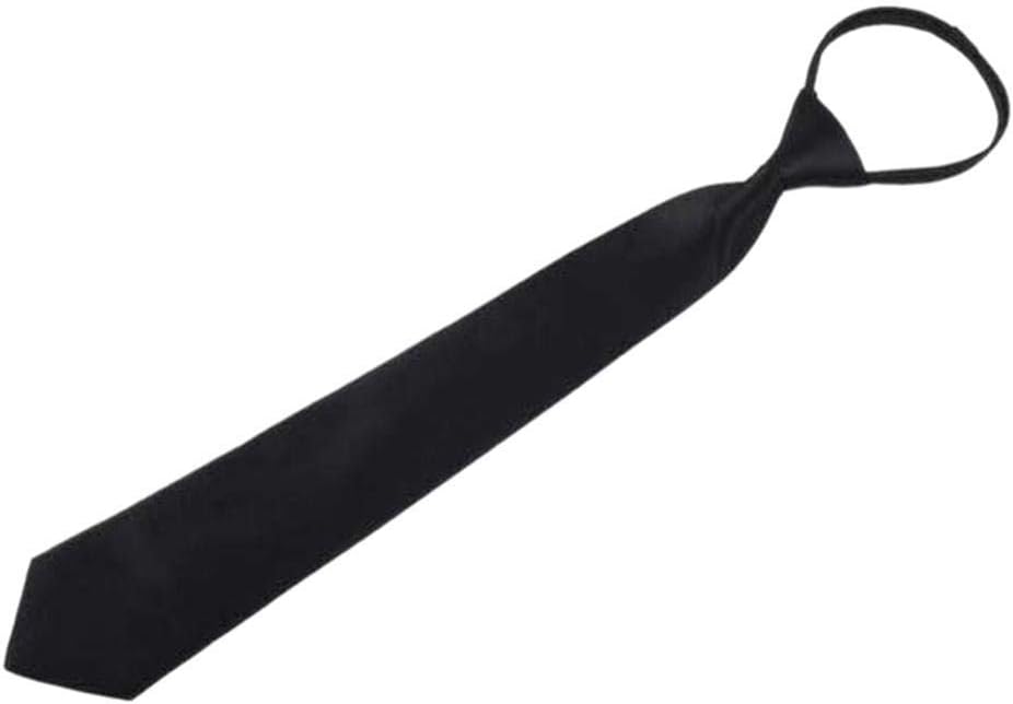 Pretied Mens Necktie, Zipper Ties for Boys, Skinny Adjustable Neck Strap Tie,Solid Color Men Lazy Zipper Tie for Wedding,Formal Occasions