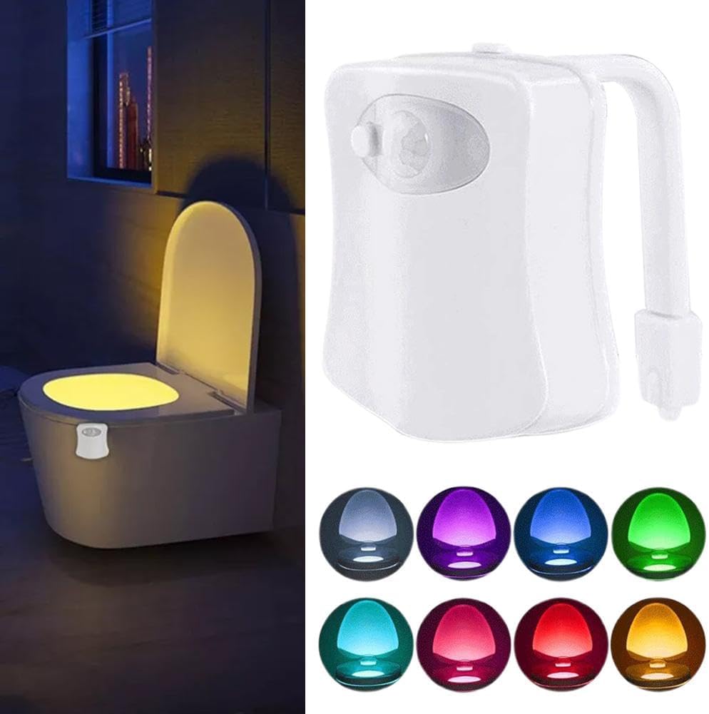 Motion Sensor Toilet Night Lights, Color Changing Inside Bowl for Kids Bathroom Decor Accessories, Funny Toilet Light Motion Sensor Gift for Dad, Men
