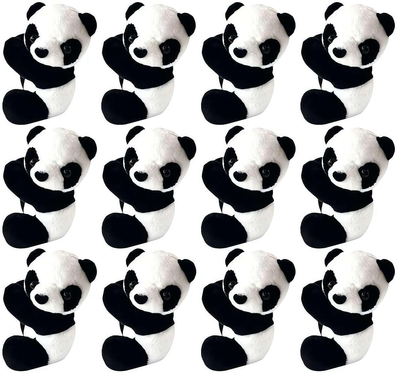 Mini Panda Figurines,Cute Panda Bamboo Toys Panda Cake Decoration,Panda Clips Curtain Holder,Home Decoration Plant Pots Bonsai Craft Decor,Chinese Style Souvenir