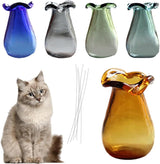 Tiny Vase for Cat Whisker, Cat Whisker Jar Holder, Miniature Flower Vase, Cat Whisker Storage Collection, Miniature Glass Vase Ornaments, Cat Memorial Gifts for Cat Lovers