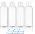 4 Pack 3.4 Oz (100ml) TSA Approved Travel Bottles for Toiletries Leakproof Plastic Travel Size Bottles with Labels