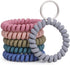 6PCS Stretchable Wristband Wristlet Keychain Wrist Key Chain Wristlet,Spring Flexible Spiral Wrist Coil ​Wrist Key Holder Key Ring for Sauna Gym Pool ID Badge and Outdoor Sports