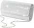 Evening Bag Clutch Purses for Women, Ladies Sparkling Party Handbag Wedding Bag, Silver
