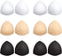 Bra Pads Inserts 6 Pairs, Bra Cups Inserts, Removable Breast Enhancers Inserts for Women (Beige, Black, White)