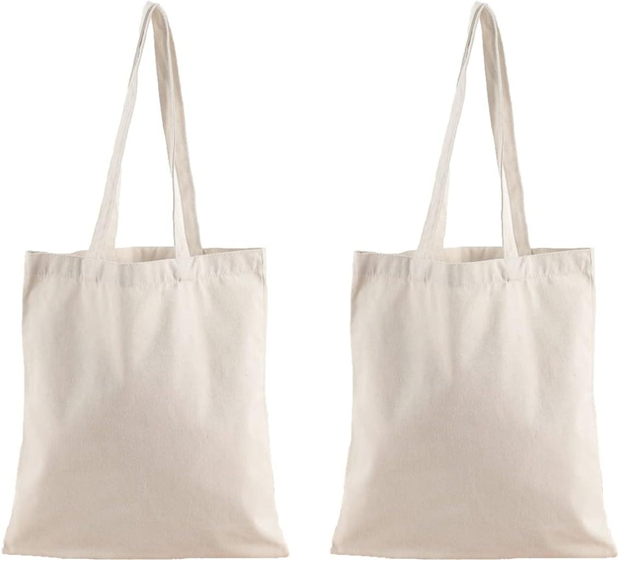 Reusable Grocery Shopping Bags Cotton Tote Bag, Blank Tote Canvas Bags for DIY Craft, Grocery,Shopping,Drawing