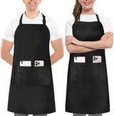 Adjustable Bib Apron (2-Pack) Water Oil Resistant Chef Cooking Kitchen Aprons with Pockets for Men Women