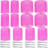 Self Grip Hair Rollers Curlers Set - 24 Pieces with 3 Sizes (4 Jumbo, 4 Large, 4 Medium) and 12 Clips for Volume on Long, Short, Thick, or Fine Hair