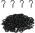1/2 Inch Small Screw Hooks,  100 Pcs Black Mini Screw in Jewelry Hooks Tiny Metal Screw Wood Ceiling Wall Hooks for Jewelries Crafts Keys Caps Plants String Lights Wreaths