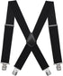 Mens Suspenders X-Back 2" Wide Adjustable Solid Straight Clip Suspenders